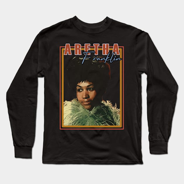 Soulful Sounds of Aretha Vintage Music Tee Long Sleeve T-Shirt by Doc Gibby